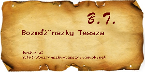Bozmánszky Tessza névjegykártya